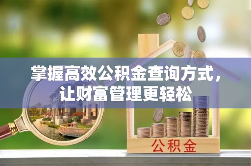 达日掌握高效公积金查询方式，让财富管理更轻松